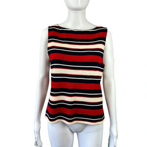 St. John Striped Knit Tank Top